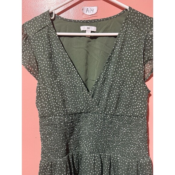 BP Womens Dress S Small Green Short Sleeve V Neck - Picture 3 of 7